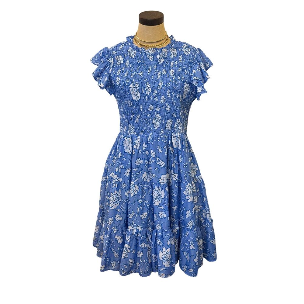 J.Marie Blue Floral Summer Casual Dress Wedding Guest XL J Marie J. Marie